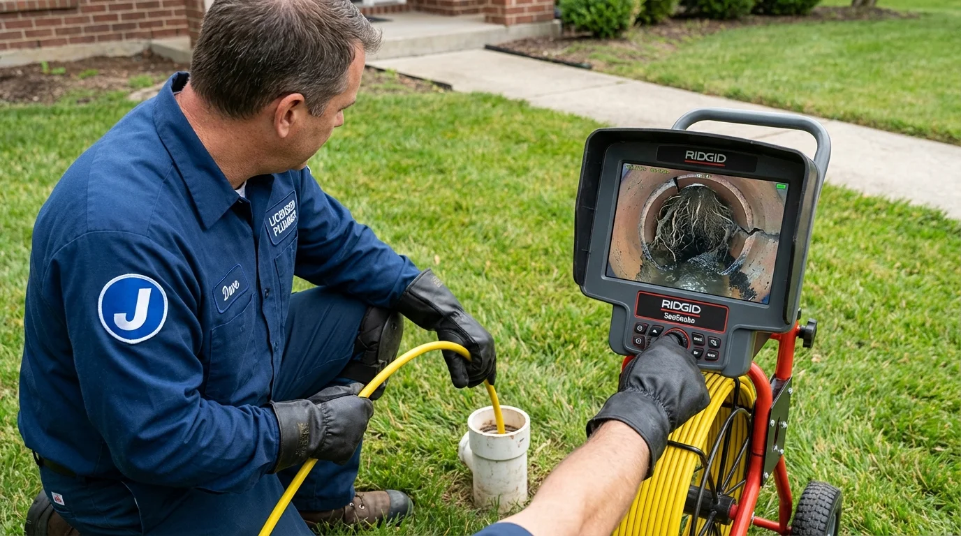 Sewer camera inspection being performed by Johns Plumbing LLC in San Juan